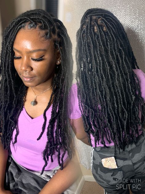 Soft Locs Mid Back Length, Soft Locs Mid Back, Soft Locs Medium Length, Soft Loca, Distressed Soft Locs, Coiling Natural Hair, Weave Hairstyles Braided, Cute Hairstyles For Medium Hair, Big Box Braids Hairstyles