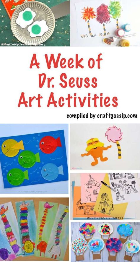 Dr Seuss Process Art Preschool, Dr Seuss Preschool Art, Dr Seuss Art Projects For Kids, Dr Seuss Art Projects, Dr Seuss Games, Dr Seuss Game, Dr Seuss Art, Weekly Activities, Dr Seuss Activities