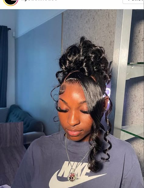 Girls Updo, Sleek Ponytail Hairstyles, Black Ponytail Hairstyles, Birthday Hairstyles, Hoco Hairstyles, Quick Weave Hairstyles, Frontal Hairstyles, Girls Hairstyles Braids, Slick Hairstyles