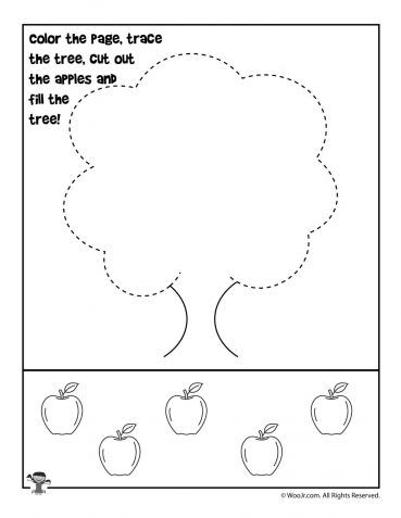 Letter A Worksheets & Crafts | Woo! Jr. Kids Activities : Children's Publishing Apple Tree Activity, Fall Preschool Worksheets, Preschool Worksheets Free Printables, Color Worksheets For Preschool, Fall Worksheets, Apple Activities, Tracing Worksheets Preschool, Free Preschool Worksheets, Printable Preschool Worksheets