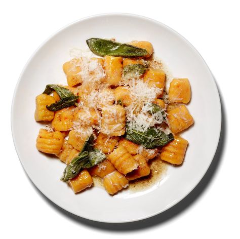 This recipe is by Mark Bittman and takes 2 hours. Tell us what you think of it at The New York Times - Dining - Food. Carrot Gnocchi, Spinach Gnocchi, Pumpkin Gnocchi, Gnocchi Recipe, Mark Bittman, Sweet Potato Gnocchi, Potato Ricer, Hippity Hoppity, Parmesan Sauce