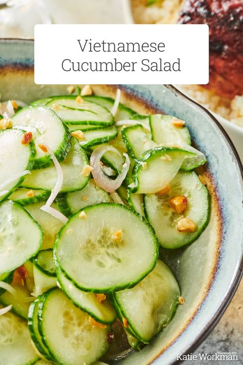 Healthy Vietnamese Recipes, Vietnamese Cucumber, Easy Vietnamese Recipes, Make Ahead Salads, Cucumber Salad Recipe, Adobo Recipe, Vegan Fish, Fresh Salad Recipes, Cucumber Recipes Salad