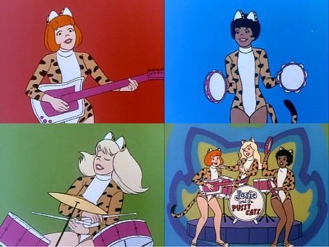 Josie and The Pussycats Cartoon Group by dlee1293847 Hanna Barbera Characters, Cartoons Group, Archie Comic Books, Josie And The Pussycats, Hanna Barbera Cartoons, Saturday Morning Cartoons, Childhood Days, Hanna Barbera, Archie Comics