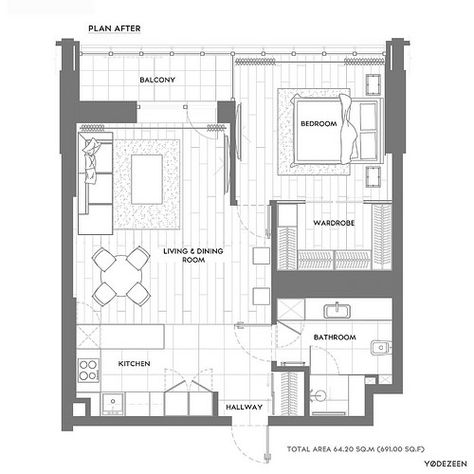 150828_Apartment_Kiev_23__r Apartment Layout Floor Plans, Small Apartment Plans, Small House Blueprints, Small Floor Plans, Apartment Floor Plan, Hotel Plan, Apartment Floor Plans, Stylish Apartment, Apartment Layout