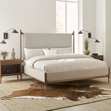 Stickley Walnut Grove Bed, Fabric Bed Design Modern, Modern Organic Bed, Bed Base Design, Restaurant Cash Counter, Simple Upholstered Bed, Bed Backboard, Cash Counter Design, Backboards For Beds