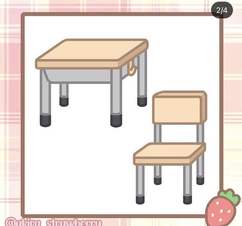 Desk Gacha Prop, Table Gacha Prop, Gacha Chair Prop, Gacha Furniture, Gacha Items, Drawing Furniture, Classroom Desk, School Tables, Gacha Props