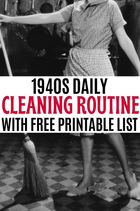 Daily Cleaning Schedule from the 1940s - Retro Housewife Goes Green 1950s Housewife Routine, Large Window Treatments, Free Printable Cleaning Schedule, Daily Cleaning Schedule, Homemaker Schedule, Printable Schedule, Cleaning Schedule Printable, Domestic Cleaning, Clean House Schedule