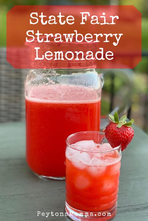 Fair Foods, Strawberry Lemonade Recipe, Homemade Lemonade Recipes, State Fair Food, Pineapple Lemonade, Refreshing Beverages, Fresh Squeezed Lemonade, Drink Recipes Nonalcoholic, Pineapple Strawberry