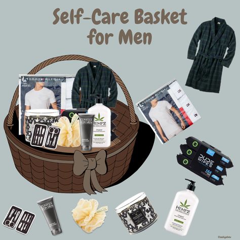 Wellness Basket Ideas For Men, Christmas Basket For Husband, Mens Burr Basket, Green Themed Gift Basket Boyfriend, Care Basket For Boyfriend For Men, Thank You Basket For Men, Self Care Basket For Men, Male Gift Basket, Self Care Gift Basket For Men