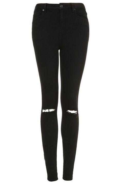 "As someone who loves jeans but is barely 5'2", finding a pair that skims the ankle is virtually impossible. These jet-black Topshop jeans (in petite) are the one and only pair that have ever been the perfect length, no hemming required. The cool slits on both knees, comfy fit, and $75 dollar price tag are added bonuses."— Danielle Kleinmen, Intern Topshop Moto Black Ripped Jamie Jean, $75; topshop.com True Religon Jeans, Embellished Coat, Nordstrom Jeans, 2015 Outfits, Wardrobe Makeover, Leopard Print Shirt, Black Jeans Outfit, Fall Jeans, Black Ripped Jeans