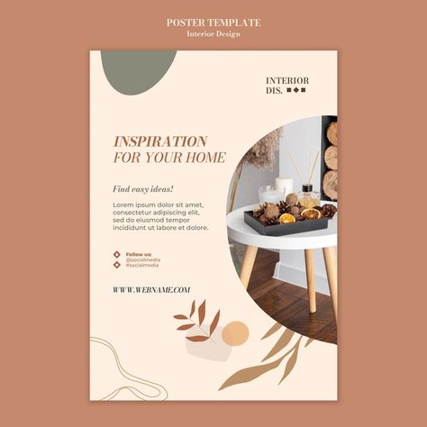 Interior design poster template | Free Psd #Freepik #freepsd #ornament #flyer-template #poster-template #poster Home Decor Flyer Design, Furniture Poster Design, Interior Design Poster, Free Psd Poster, Interior Design Template, Advertising Flyers, Poster Template Free, Poster Template Design, Minimalist Tables