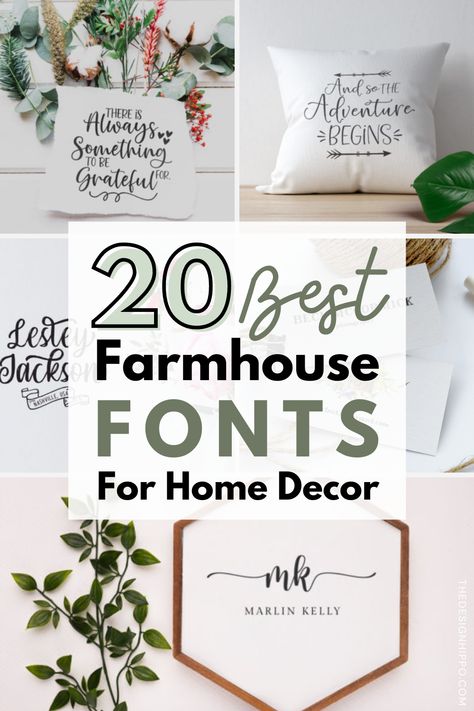 Farmhouse Fonts Alphabet, Fonts For Signs, Free Farmhouse Fonts, Free Svg Farmhouse Files For Cricut, Free Farmhouse Fonts For Cricut, Farm Fonts, Modern Country Cottage, Farmhouse Fonts, Home Decor Printables