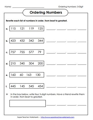 Ordering 3 Digit Numbers 3 Digit Numbers Worksheets, Comparing 3 Digit Numbers, Comparing And Ordering Numbers, Comparing Numbers Worksheet, Worksheets 2nd Grade, Third Grade Worksheets, Maths Worksheet, Mental Maths, Worksheets For Class 1