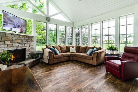 3 Season Porch Ideas, Panel Windows, Sunroom Windows, Living Room Addition, 3 Season Porch, Three Season Porch, Porch Design Ideas, 4 Season Room, 3 Season Room