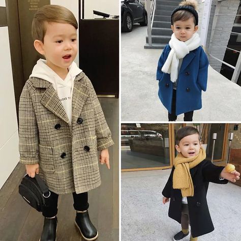 Boys Trench Coat, Coat Spring, Baby Boy Jackets, Long Coat Jacket, Tweed Coat, Classic Kids, Collared Coat, Fall Coat, Jacket Long