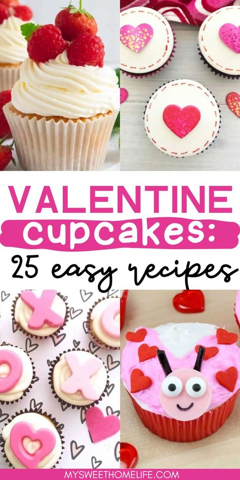 NA Valentine’s Day Cupcakes Recipe, Valentine Cupcakes Recipes, Valentines Cupcake Recipes, Valentine Themed Cupcakes, Valentine Cupcakes For Kids, Heart Shape Cupcakes, Valentines Day Cupcakes Ideas, Valentines Day Treats For Kids, Valentine Cupcake Ideas