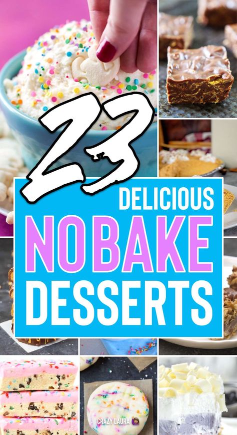 Spring Treats Desserts, No Bake Ideas, Easy Birthday Desserts, No Bake Dessert Recipes, Cake Batter Dip, Bake Ideas, Bake Sweets, Crazy Laura, Baking Secrets