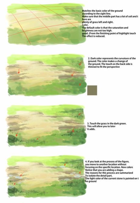 Ground Drawing, Concept Art Tutorial, Digital Painting Techniques, Digital Art Beginner, Background Drawing, Drawing Process, Graphic Style, Ghibli Art, Digital Painting Tutorials