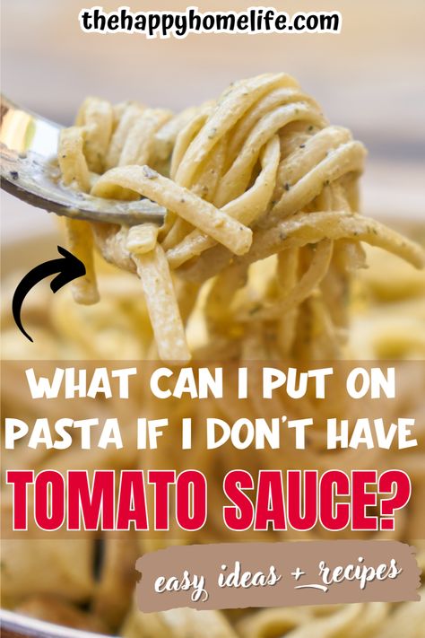 pasta image with text Pasta Recipes Without Tomato Sauce, Pasta Without Tomato Sauce, Pasta Sauce Without Tomatoes, Ground Beef And Broccoli, Red Pasta, Kraft Dinner, Cheeseburger Pasta, Easy Pasta Sauce, Red Sauce Pasta