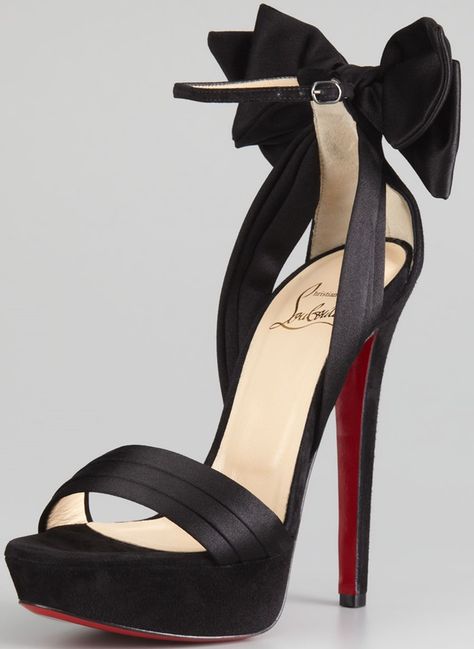 Christian Louboutin Bow Heels, Shoes Heels Classy, Louboutin Heels, Christian Louboutin Heels, Heels Classy, Shoe Inspo, Red Sole, Fabulous Shoes, Evening Shoes