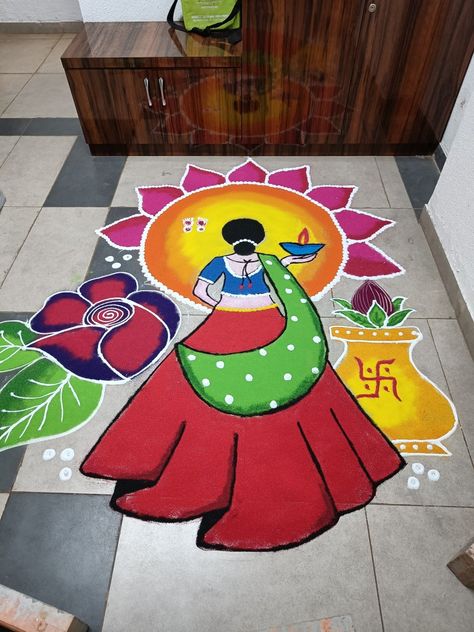 Diwali Ragoli Color Design 2023, Home Rangoli Design, 2 Colour Rangoli Designs, Rangoli Designs Bhai Dooj, Best Rangoli Designs For Diwali Creative, Rangoli Designs Easy And Beautiful, Medium Rangoli Designs, Rangoli New Designs Creative, Rangoli Idea For Diwali