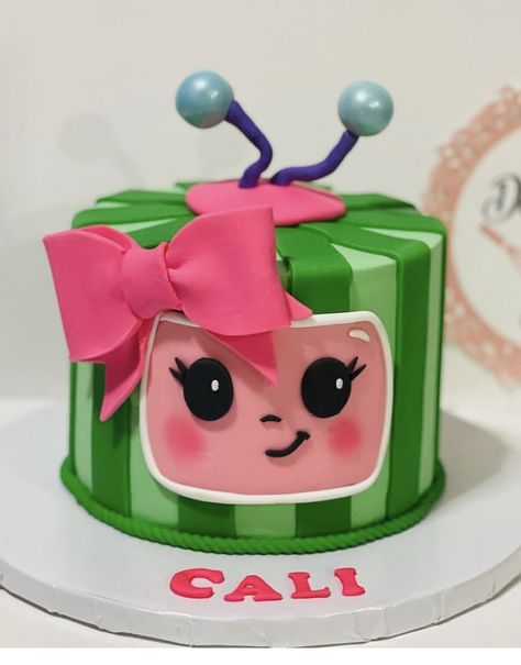 Coco Melon Birthday Cakes, Coconelon Girl Cake, Simple Cocomelon Cake Ideas, Coco Melon 2nd Birthday, Pink Cocomelon Cake, Cocomelon Number Cake, Cocomelon Cake For Girl, Simple Cocomelon Cake, Coco Melon Theme Cake