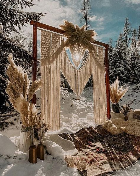 Exchange vows amidst natural decor with this alluring ceremony arch macrame backdrop. Handmade with strong rope fibers mixed with cotton that are carefully tied together to maintain the shape and strength of the backdrop. Use it as wall art at home afterwards for a precious memento of your special day. Wedding Backdrop Wall, Ceremony Arch Decor, Macrame Wedding Arch, Macrame Wedding Decor, Macrame Wedding Backdrop, Bohemian Macrame, Macrame Swing, Bohemian Wedding Decorations, Wedding Backdrops