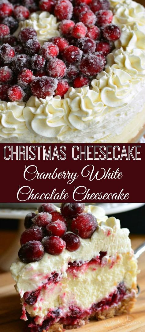 Cheesecake Cranberry, Cranberry White Chocolate Cheesecake, Chocolate Mousse Cheesecake, Mousse Cheesecake, Vanilla Bean Cheesecake, Christmas Cheesecake, Cranberry Jam, White Chocolate Cheesecake, Cheesecake Dessert