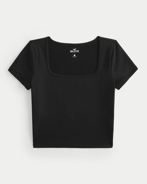 Hollister Square Neck Top, H M Finds With Codes, Eminem Daughter, Thrift List, Kawaii Hair, Shein Fashion, Outfit Inspo Casual, Black Crop Top, Teen Clothing