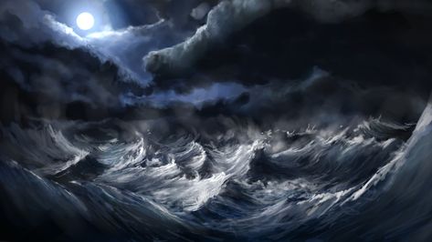 ArtStation - Stormy Sea, Alex van der Linde Stormy Sea Aesthetic, Ivan Konstantinovich Aivazovsky, Ivan Konstantinovich, Sci Fi Wallpaper, Ocean Storm, Sea Storm, 2k Wallpaper, Stormy Seas, Nordic Poster