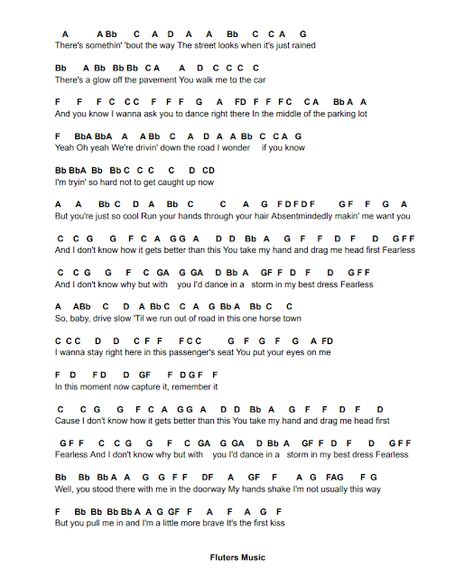 Flute Sheet Music: Fearless (Taylor's Version) - Taylor Swift Piano Sheet Music Letters Taylor Swift, Keyboard Music With Letters Taylor Swift, Taylor Swift Piano Sheet Music Easy Letters, Taylor Swift Sheet Music Flute, Piano Notes Taylor Swift, Fun Flute Sheet Music, Taylor Swift Flute Sheet Music, Taylor Swift Piano Letters, Taylor Swift Piano Sheet Music Easy