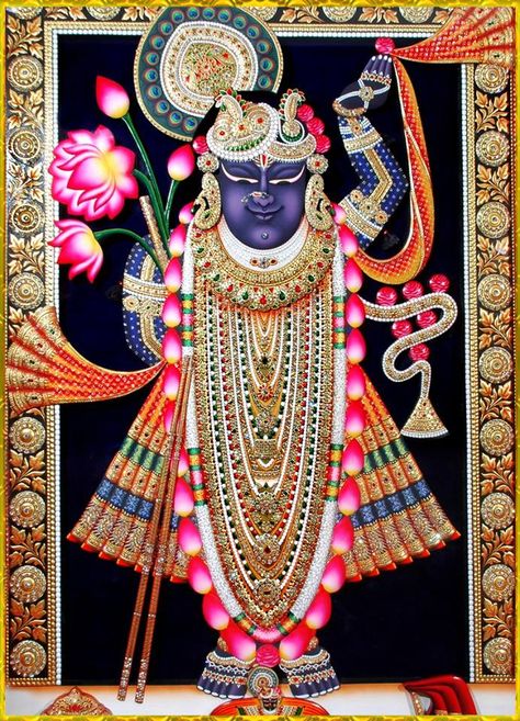 Shri Nathaji (Lord Krishna) Krishna Temple, Pichwai Paintings, Baby Krishna, Tanjore Painting, Ganesha Painting, Lord Krishna Wallpapers, Wallpaper For Iphone, Krishna Radha Painting, Radha Krishna Images