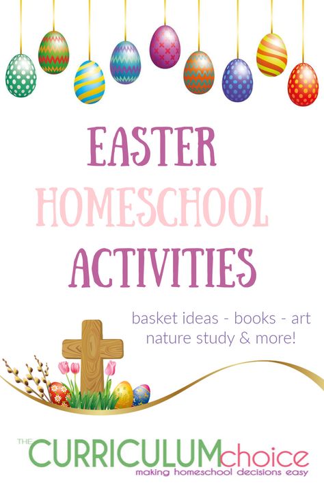 Spring is fast approaching and with it many will celebrate Easter. Whether it’s eggs and bunnies or the cross that has you celebrating, this is a collection of Easter Homeschool Activities to help you! #EasterHomeschool #thecurriculumchoice #homeschoolreview Easter Homeschool Curriculum, Homeschool Easter Unit Study, Easter Homeschool Activities, Easter Homeschool Lesson, Easter Unit Study, Easter Art Lessons, Easter Curriculum, Easter Homeschool, Easter Devotions