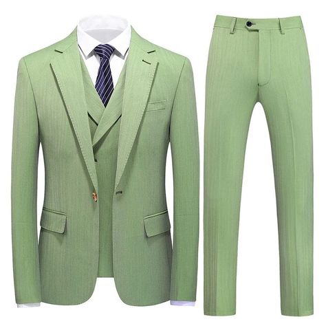 Mens 3 Piece Suits Slim Fit Light Blue and Green Tuxedo for Wedding Dinner Prom Tuxedo For Wedding, Three Piece Suit Mens, Green Suit Men, Mens 3 Piece Suits, Prom Blazers, Green Tuxedo, Double Breasted Waistcoat, Green Suit, Prom Suits