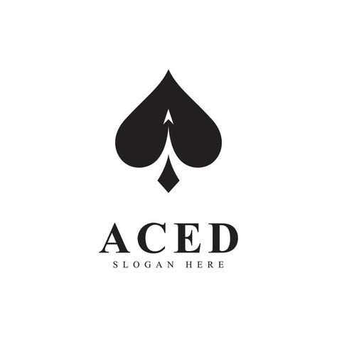 Spade Card Tattoo, Spade Logo Design, Casino Logo Design, Casino Branding, Spade Symbol, Ace Logo, Casino Logo, Logo Icon Design, Ace Card