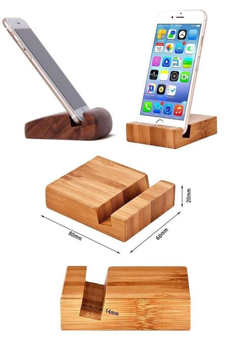 Cellphone Stand Wood, Wooden Phone Stand Design, Mobile Holder Wooden, Diy Phone Holder For Desk, Cellphone Holder Diy, Cell Phone Holder Diy, Diy Phone Stand, Wooden Phone Stand, Wooden Phone Holder