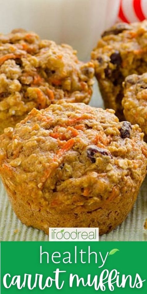 Healthy Carrot Muffins made with applesauce, oats and maple syrup and loaded with walnuts and raisins. Fluffy, light, moist healthy muffin! Flax Carrot Apple Muffins, Oat Carrot Muffins, Carrot Bran Muffins Recipe, Best Carrot Muffins, Oatmeal Carrot Muffins, Muffins Made With Applesauce, Carrot Bran Muffins, Healthy Bran Muffins, Muffins With Applesauce