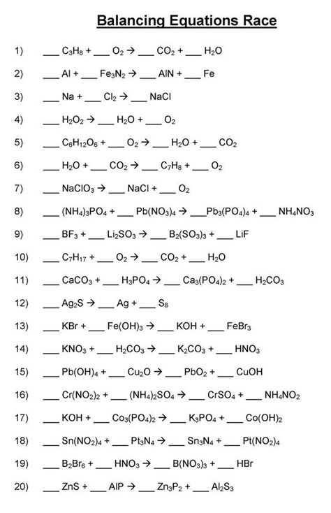 Balancing Equations Chemistry, Balancing Chemical Equations, Chemical Equations, Chemistry Basics, Balancing Equations, Chemistry Classroom, Chemistry Education, Chemistry Worksheets, High School Chemistry