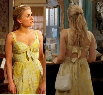 Sookie True Blood, Anna Paquin True Blood, True Blood Series, Sookie Stackhouse, Simple Style Outfits, Yellow Sundress, Tv Show Outfits, Asian Culture, True Blood