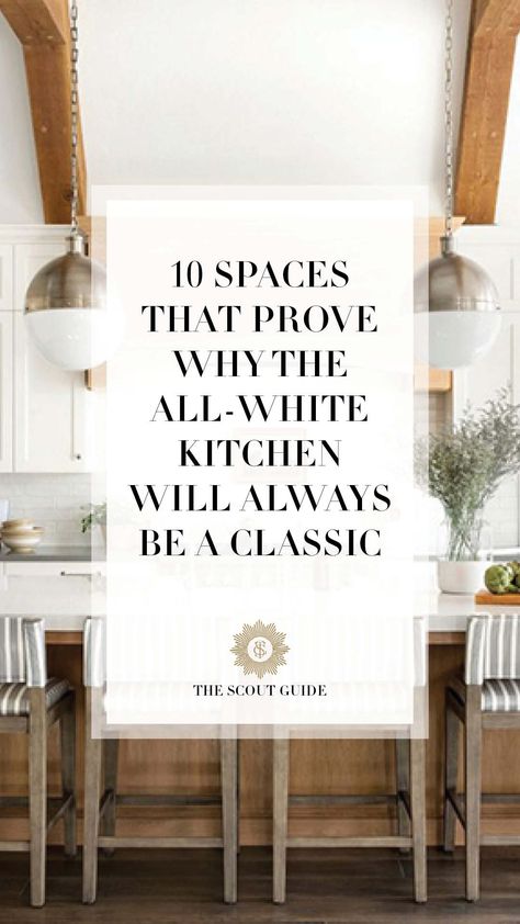 There’s something about the sense of calm and order that envelops you when you walk into an all-white kitchen. Clean, crisp, and classic, the timeless look has serious staying power, conveying a sense of both organization and sophistication that we crave in such a high-traffic space. Here, we’ve rounded up 10 examples of why white kitchens will never go out of style. Are White Kitchens Going Out Of Style, Bright White Kitchen Cabinets, Add Warmth To White Kitchen, Warm Up White Kitchen, Warming Up A White Kitchen, White Kitchen 2023, Kitchen Mood Board White Cabinets, How To Warm Up A White Kitchen, 2023 White Kitchen