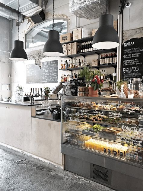 veredas.arq.br -- Pin Inspiração Veredas Arquitetura --- #architecture #corporativo #office #inspiracao #veredasarquitetura---Kafe Magasinet_Gothenburg Cafe Industrial, Cafe Counter, Industrial Cafe, Cozy Coffee Shop, Design Café, Industrial Coffee, Coffee Shops Interior, Bakery Design, Industrial Storage