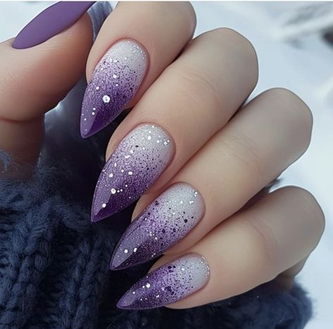 Classy Nail Ideas, Purple And Silver Nails, Classy Nail, Fall Nail Trends, Girls Stuff, Stylish Nails Designs, Pretty Nail Art, Dipped Nails, Fabulous Nails