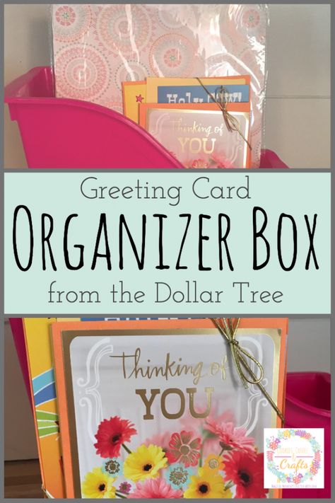 Organize and store all of your Hallmark Greeting cards with this simple organization idea. Create your own greeting card organizer box for $2. Just follow my DIY Ideas for your card organization. #DollarTreeDIY #DIY #Hallmark #HallmarkCards #Organization #Organize #GreetingCards #Storage #DIYIdeas #Cards Greeting Cards Organization Storage, Display Greeting Cards, Organize Greeting Cards, Card Organization, Greeting Card Holder, Greeting Card Storage, Simple Organization, Greeting Card Organizer, Dollar Tree Gifts