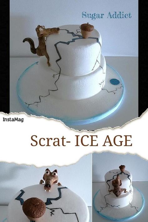 Ice Age Birthday Party, Ice Age Cake, Sugar Addict, Gateaux Cake, Birthday Desserts, Boy Birthday Cake, Ice Age, Cake Decorating Supplies, Birthday Cake Kids