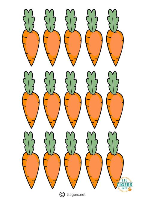 Free Printable Carrot Templates - Lil Tigers Lil Tigers Carrot Template Free Printable, Veggie Crafts, Carrot Template, Carrot Printable, Carrot Clipart, Carrot Craft, Easter Bunny Letter, Kids Gardening Tools, Colorful Carrots