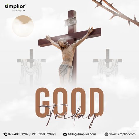 May the mercy, peace, grace and love of the Lord surround and be with you on Good Friday 2023. #goodfriday #easter #friday #jesussaves #happyeaster #simplior Good Friday Creative Post, Good Friday Creative Ads, Good Friday Poster, Good Friday Design, Jesus Crucifixion Pictures, Jumat Agung, Fridays Restaurant, Easter Friday, Good Friday Images