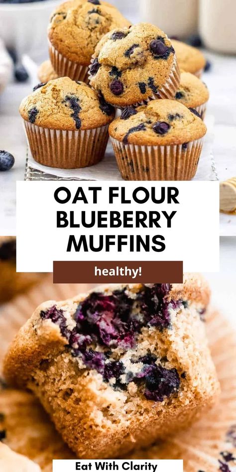 Oat Flour Blueberry Muffins, Blueberry Flax Muffins, Gluten Free Breakfast Muffins, Dairy Free Blueberry Muffins, Oat Flour Muffins, Gluten Free Dairy Free Muffins, Blueberry Oat Muffins, Homemade Crackers Recipe, Dairy Free Muffins