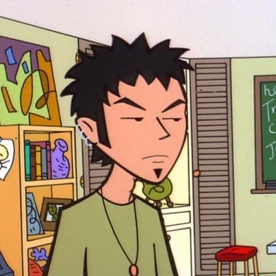 Trent Lane, Daria Mtv, Daria Morgendorffer, 2000s Cartoons, Emo Pfp, Emo Wallpaper, Black Cartoon Characters, Black Cartoon, Couple Cartoon