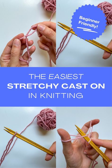 We all know how crucial the right casting on technique can be for our knitting projects. It sets the foundation for our work and can make all the difference in the final result. Well, today I'm excited to introduce you to the two-needle long tail cast on, a super easy and versatile method that will help you create a stretchy edge and possibly even skip doing provisional cast on! Cast On Knitting, Provisional Cast On, Casting On Stitches, Knitting Tips, Beginner Knitting Projects, Easy Stretches, Just Keep Going, Circular Knitting Needles, Circular Knitting