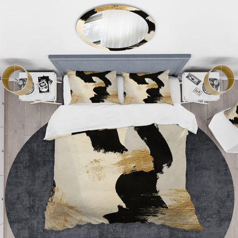 Designart 'Glam Collage II' Glam Bedding Set - Duvet Cover & Shams - Bed Bath & Beyond - 25971434 Glam Bedding Sets, Glam Bedding, Abstract Bedding, Traditional Bedding Sets, Marble Duvet Cover, Daybed Cover Sets, Modern Bed Set, Bed Cover Sets, Comfortable Bed